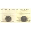 5-cent 1948 & 1950 ICCS MS63. 2pcs.