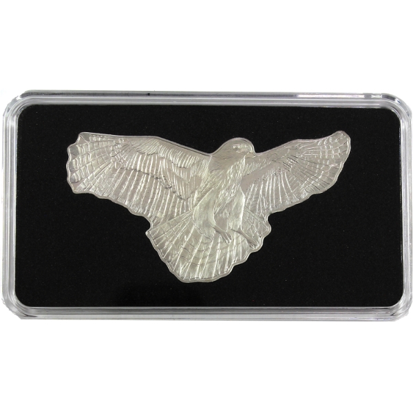 Solomon Islands Silver 2020 $2 Hunters of the Sky Red-Tailed Hawk Shaped 1oz .9999 Fine Silver Coin 