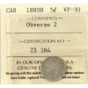 Image 1 : 5-cent 1880H Obv 2 ICCS VF30