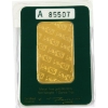 Image 2 : 1oz Gold Johnson Matthey Vintage .9999 Gold Bar, SN: A85507. In Green Assay Card (Tax Exempt)