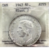 Image 1 : Silver $1 1947 Blunt 7 ICCS AU55
