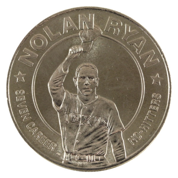 Liberia Silver 1993 $1 Nolan Ryan Seven Career No Hitters Coin