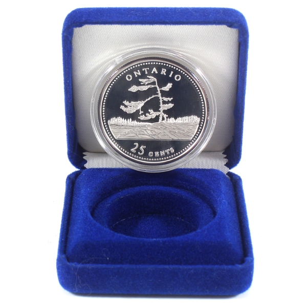 1992 25-cent Ontario Federation 125th Anniversary 1oz Sterling Silver Proof Coin