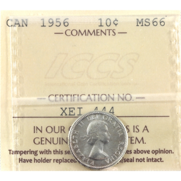 10-cent 1956 ICCS MS66