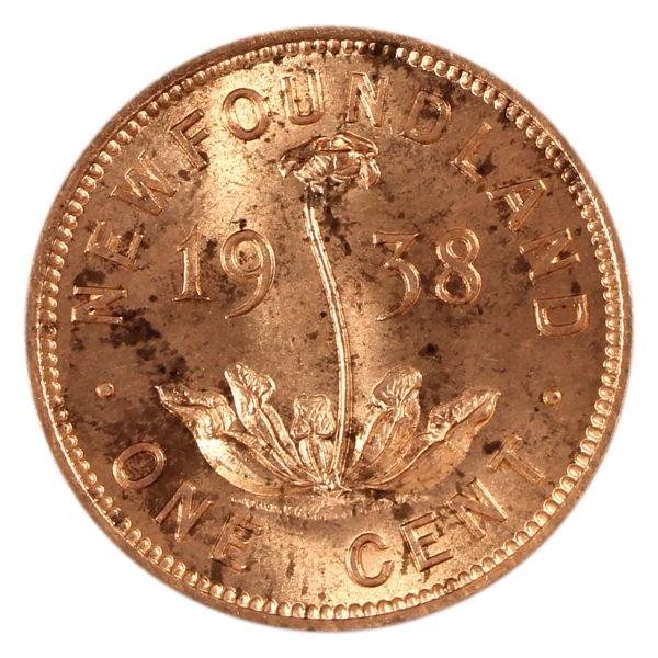 Newfoundland 1-cent 1938 GEM BU