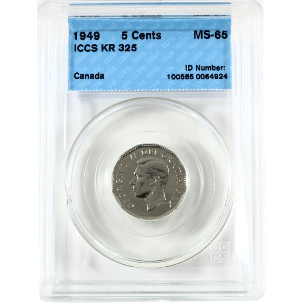 5-cent 1949 ICCS/CCCS MS65