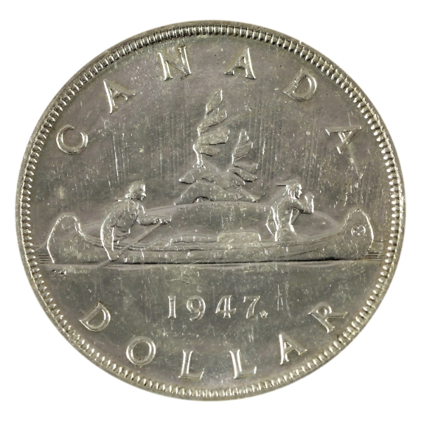 Silver $1 1947 Maple Leaf BU
