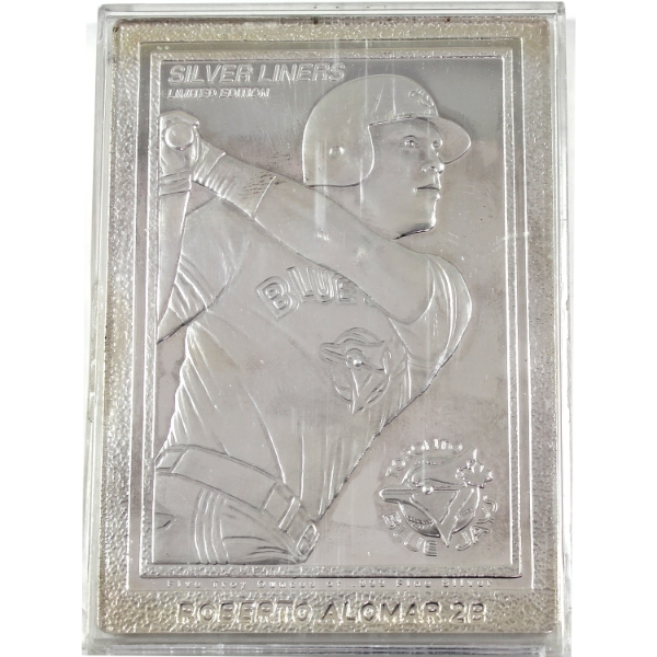 5oz Silver Liners 1993 Roberto Alomar Toronto Blue Jays .999 Fine Silver Trading Card (Tax Exempt)