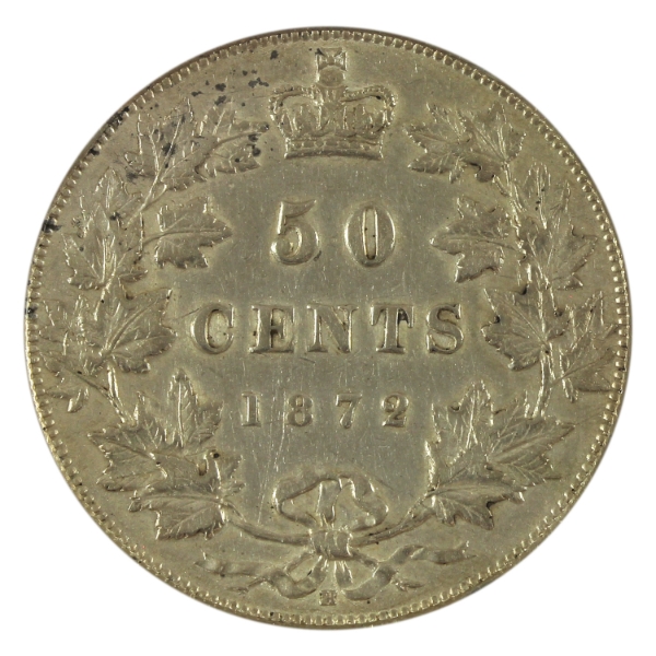 50-cent 1872H Inverted A/V EF