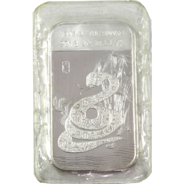 1oz APMEX 2013 Year of the Snake .999 Fine Silver Bar (Tax Exempt)
