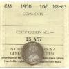 Image 1 : 10-cent 1930 ICCS MS63