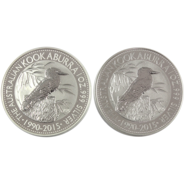 2x 1oz Australia 2015 $1 Kookaburra .999 Fine Silver Coins. 2pcs (Tax Exempt)