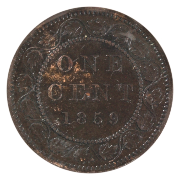 1-cent 1859 548 Double Punched, Narrow 9 EF