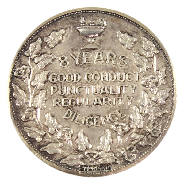 Toronto Public School Board N.D. 8 Years Good Conduct Medallion 11.8g-Sterling Silver, 28mm