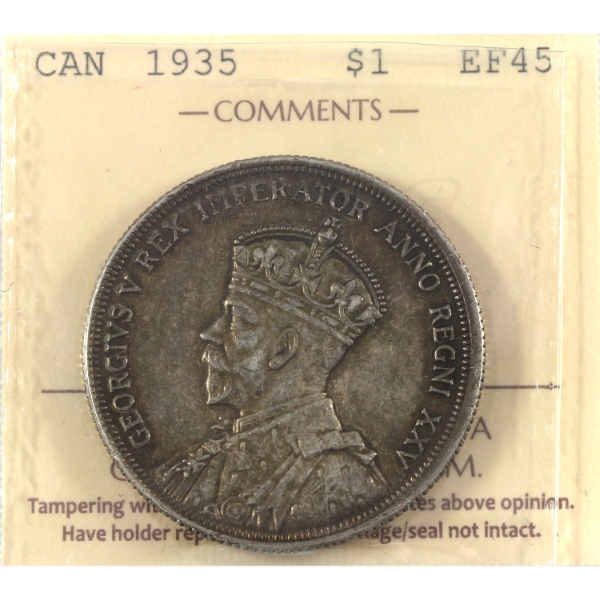 Silver $1 1935 ICCS EF45