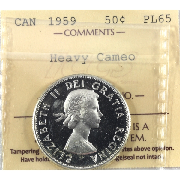 50-cent 1959 ICCS PL65 Heavy Cameo