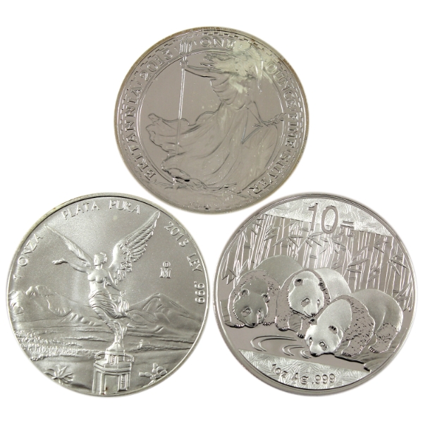 3x 1oz 2013 World .999 Fine Silver Rounds. 3pcs. (Tax Exempt)