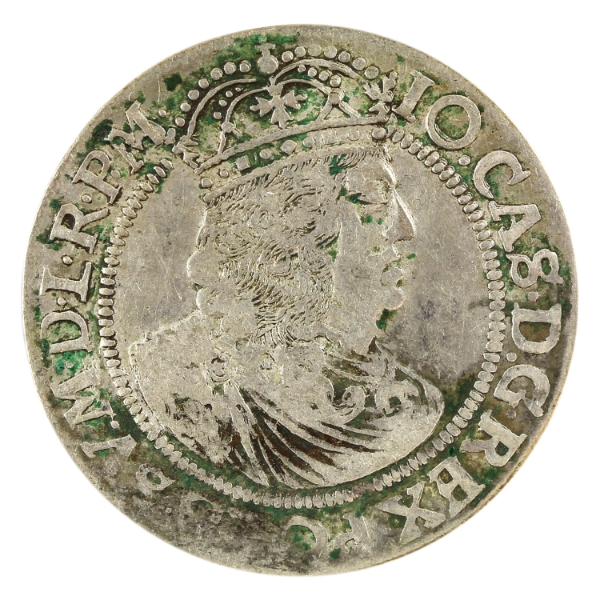 Poland Silver 1658TLB 18 Groszy EF (Corrosion)