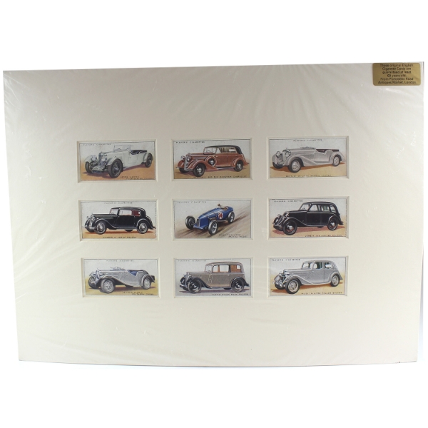 John Player & Sons - Motor Cars Cigarette Cards from 1930's in Card Stock Frame