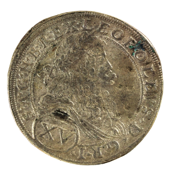 Austria Silver 1674 15 Kreuzer Leopold I VF-EF (marks)