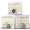 Image 1 : 5-cent 1894 VG8, 1899 VF30 & 1914 EF45 ICCS. 3pcs. 
