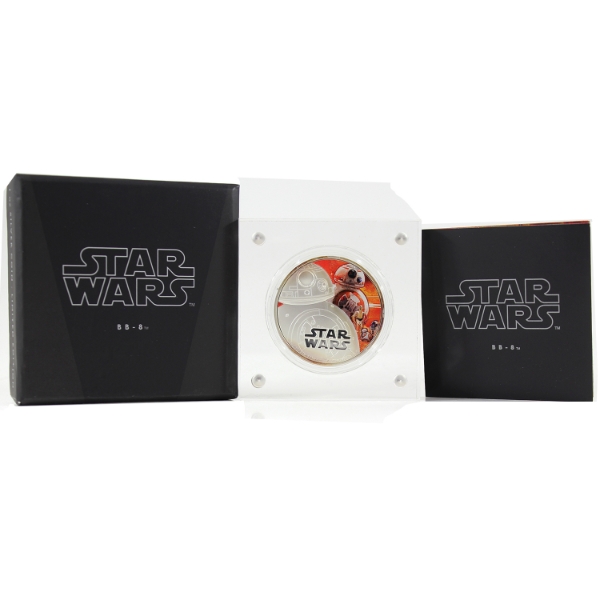 Niue Silver 2016 $2 Star Wars BB-8 1oz .999 Fine Silver Proof Coloured Coin (Tax Exempt)