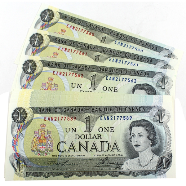 BC-46a-i 1973 $1 Consecutive UNC or Better Lawson-Bouey SN:EAN2177560-"89. 29pcs.