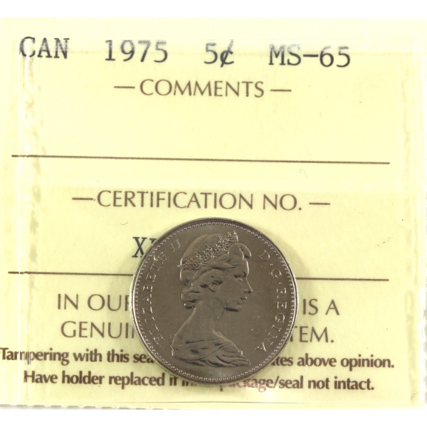 5-cent 1975 ICCS MS65