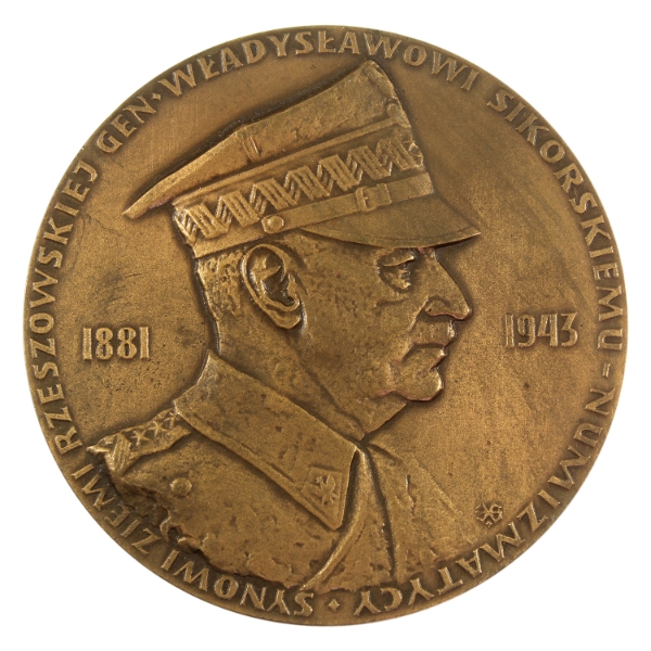 Poland 1943 General Wlayslaw Sikorski Commemorative Medal 120g-Bronze, 70mm
