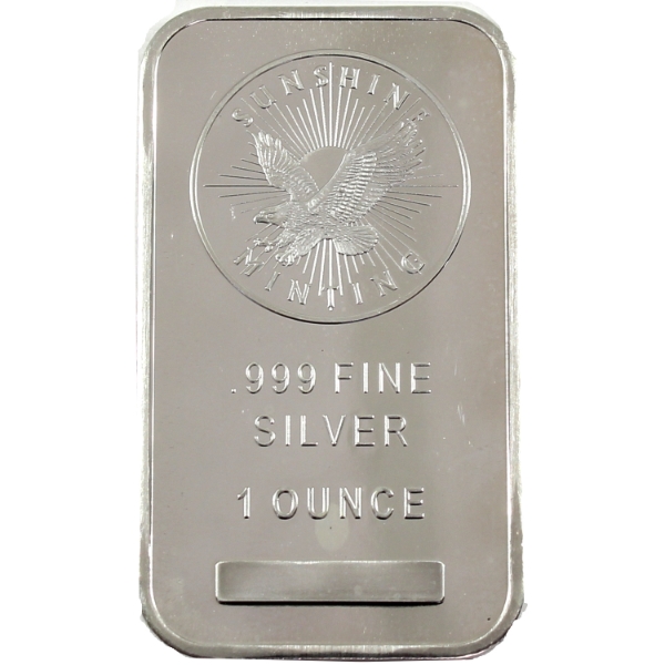 1oz Sunshine Mint .999 Fine Silver Bar (Tax Exempt)