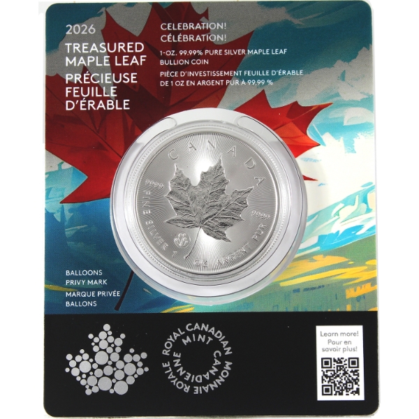2026 $5 Treasured SML Celebration Privy 1oz .9999 Fine Silver Premium Bullion Bar (Tax Exempt)