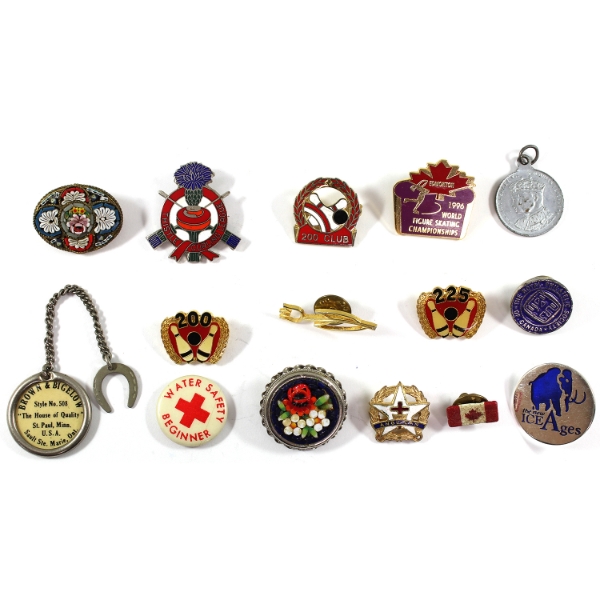 Lot of 15x Assorted Pins & Medallions. 15pcs