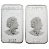 Image 2 : 2x 1oz Australia 2022 .9999 Fine Silver Dragon Bars. 2pcs (Tax Exempt) 