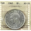 Image 1 : Silver $1 1945 ICCS AU55