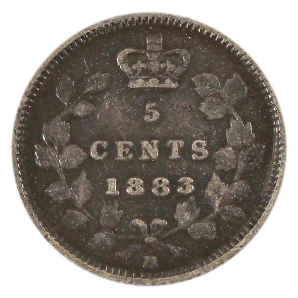 5-cent 1883H Obv 5 F-VF
