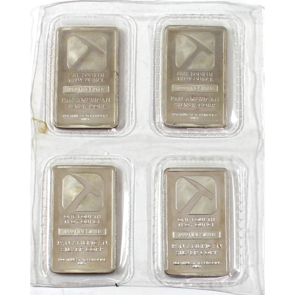 4x 1/4oz Northwest Territorial Mint Pan American Silver Corp .999 Fine Silver Bars in Sealed Sheet