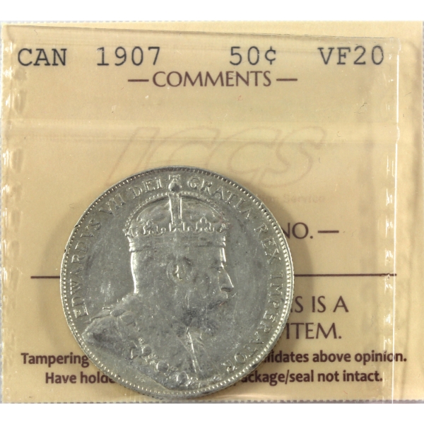 50-cent 1907 ICCS VF20