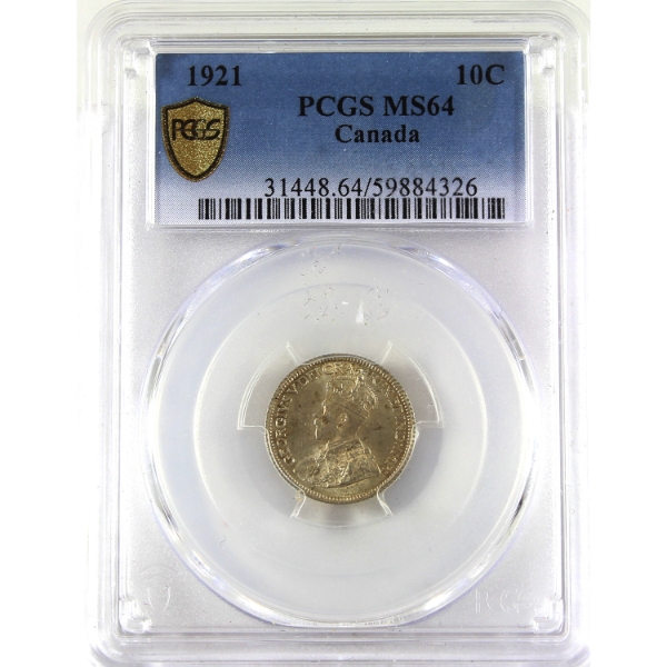 10-cent 1921 PCGS MS64 