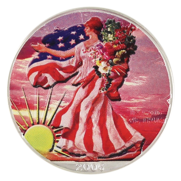 1oz USA Silver 2006 .999 Fine Colourized Silver Eagle Coin (Tax Exempt)
