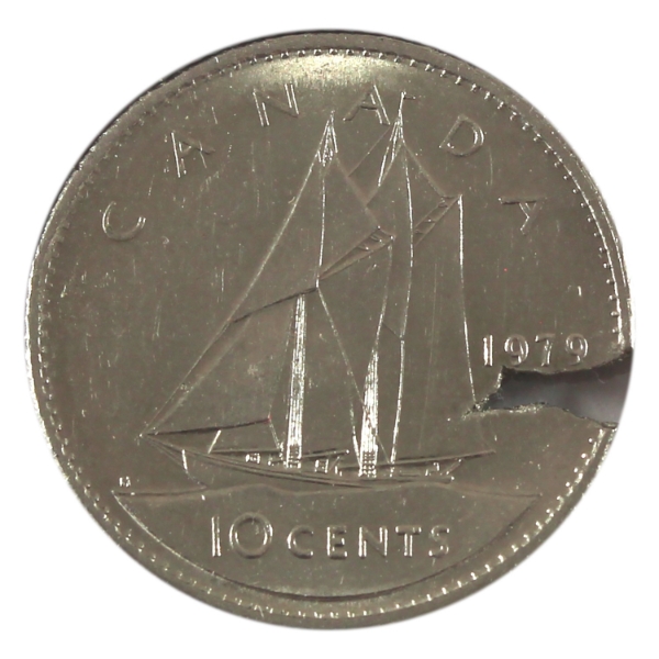 ERROR 10-cent 1979 Cracked Planchet Error UNC+
