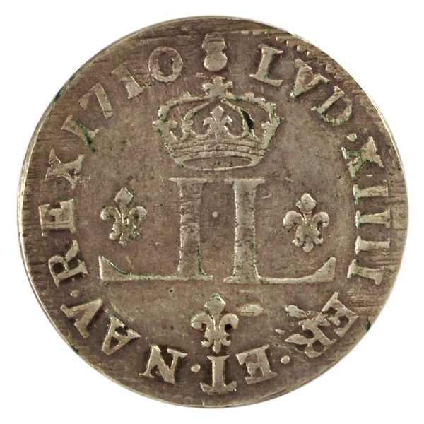 French Regime Billon 1710AA 30 Deniers Metz Mint VF-EF