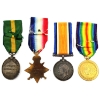 Image 2 : Great Britain WWI Medals w/ Ribbons; ISSUED TO: Sgt. F. G. Hossock Royal Field Artillery. 4pcs. 