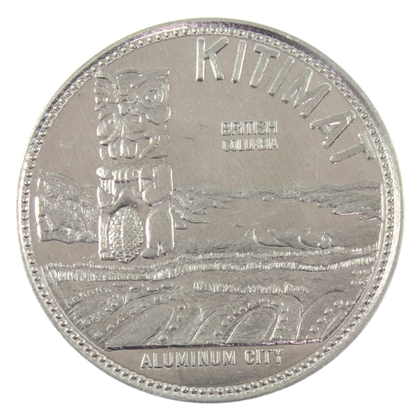 1953 Kitimat, British Columbia - Aluminum City Medallion 17.75g-Aluminum, 51mm