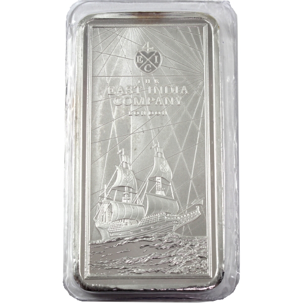 250g St. Helena 2022 10 Pounds The East India Company London .999 Fine Silver Bar (Tax Exempt)