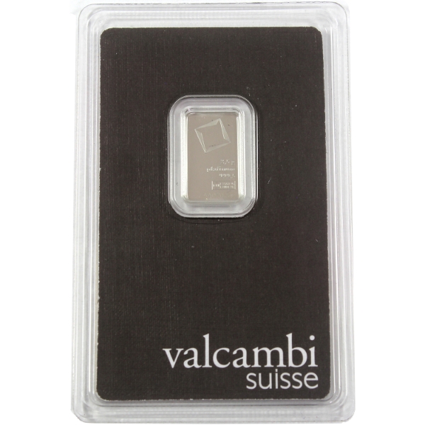 2.5g Valcambi Suisse .9995 Fine Platinum Bar (Tax Exempt)