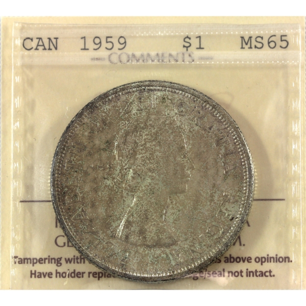 Silver $1 1959 ICCS MS65