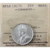 Image 1 : Newfoundland 25-cent 1917C ICCS MS60
