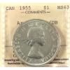 Image 1 : Silver $1 1955 Arnprior w/DB ICCS MS63