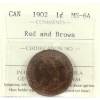 Image 1 : 1-cent 1902 ICCS MS64 Red & Brown