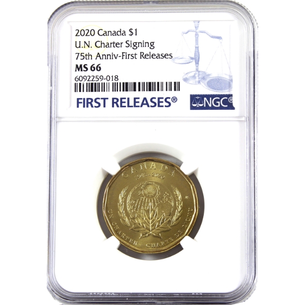 Loon $1 2020 U.N. Charter Signing 75th Ann. NGC MS66